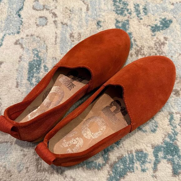 Sorel Ella Orange Suede Slip-On Loafers Size 6 - Picture 9 of 9